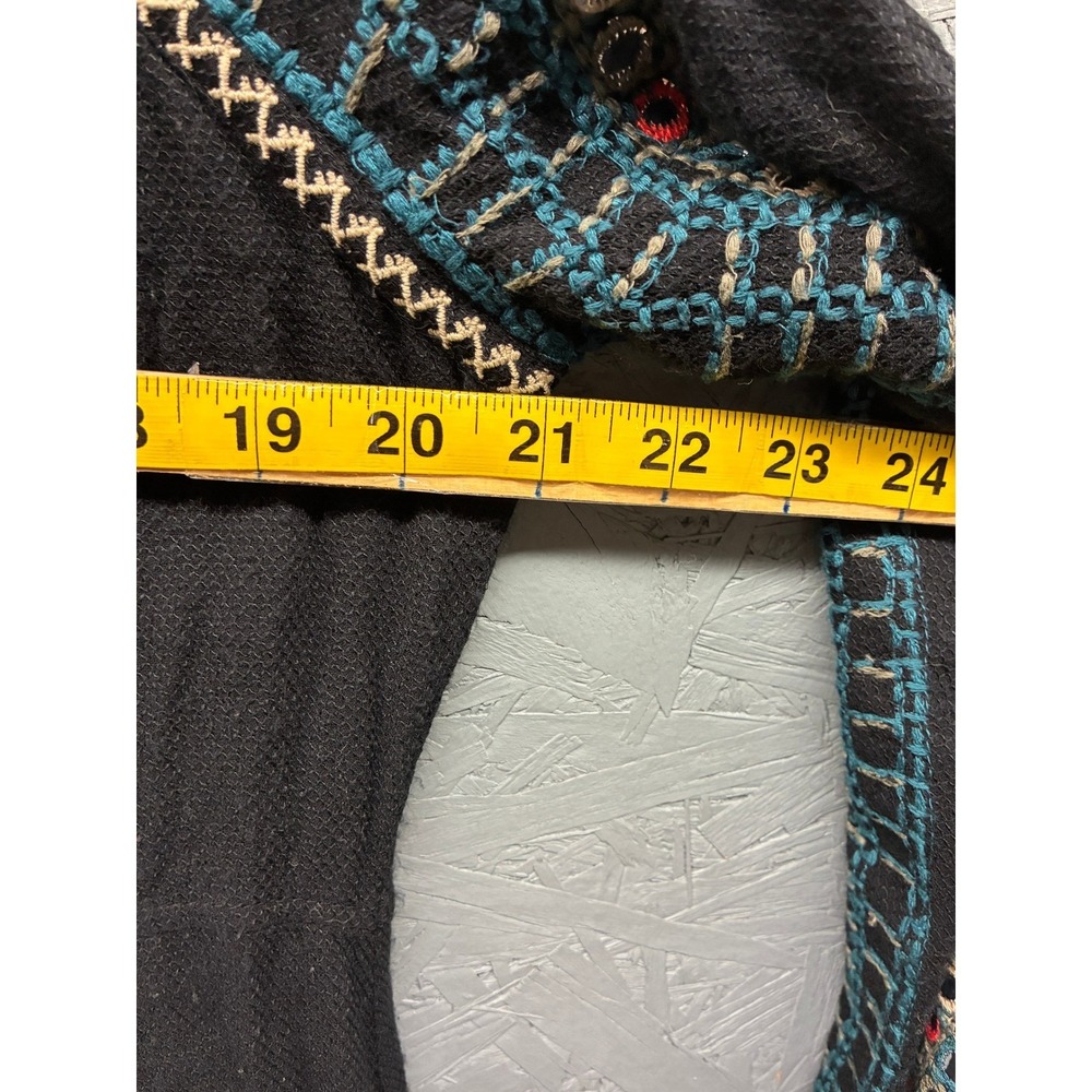 Gypsy 05 Dress Womens S Bohemian Long Sleeve Embellished Raglan Tassel Hippie - Picture 7 of 10